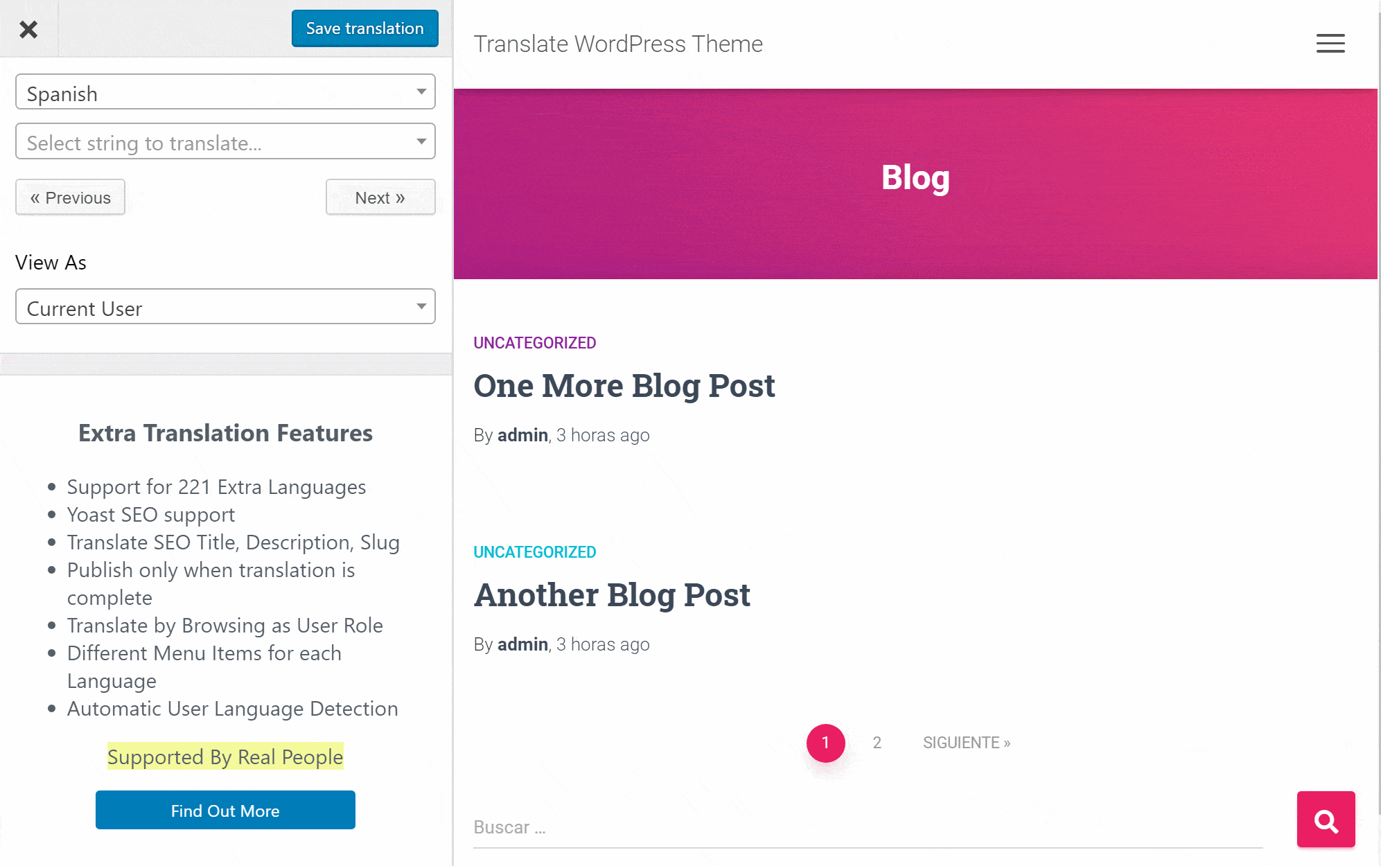 Exempel på hur man översätter ett WordPress-tema